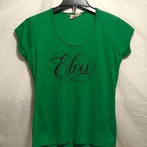 RARE!! JM Collectables Vintage Elvis Shirt Sz.L Made In USA Couple Light Spots